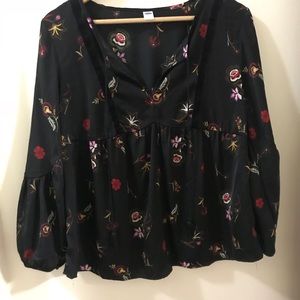 Old Navy 3/4 length black blouse